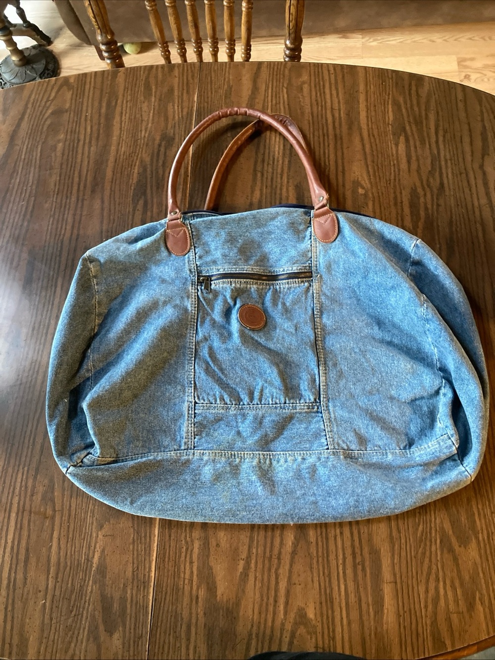 Vtg 80-90s Shane tradition collection Ltd Denim Weekend Tote oversized bag
